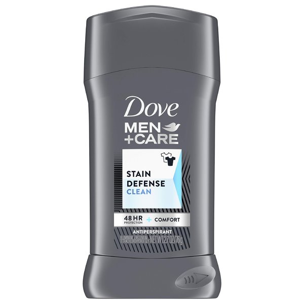 Dove Men+Care Stain Defense Antiperspirant Deodorant With anti-stain, anti-mark protection Clean Antiperspirant for men with 48-hour sweat and odor protection 2.7 oz