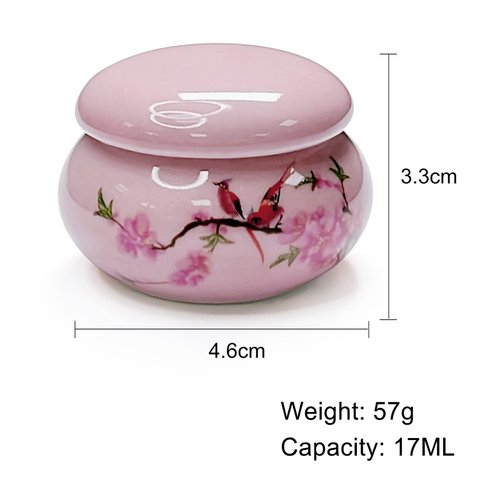 Porcelain Dappen Dish with Lid for Acrylic Liquid Powder Ceramic Cup Nail Liquid Bowl (YSHJB008) (Pink)