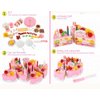 HenMerry 75PCS Birthday Cake Toy DIY Cutting Cake Play Set Kids Play Kitchen Food Pretend Play Cake Toy Best for Girls Birthday Party Gift (75PCS Pink)