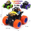 CozyBomB Friction Powered Monster Trucks Toys for Boys - Push and Go Car Vehicles Truck Playset, Inertia Vehicle, Kids Birthday Christmas Party Supplies Gift 3 Years Old (Orange,Purple,Green)