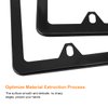 Osilly Car License Plate Frames, 2 Pack 4 Holes Stainless Steel Car Tag Holder, Universal US Standard, Slim Design Rust-Proof License Plate Covers with Screw Caps, Automotive Accessories (Black)