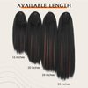 WIGNEE 28 Inches Kinky Straight Ponytail Extension Synthetic Drawstring Ponytail For Black Women Yaki Pony Tails Hair Extensions (28 Inches, 1B/30 Highlights)