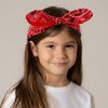 2 Pieces Bandana Headband for Women and Girls, Knot Retro Print Headbands Paisley Print Headband Headwrap Adjustable Headwrap (Red, White)