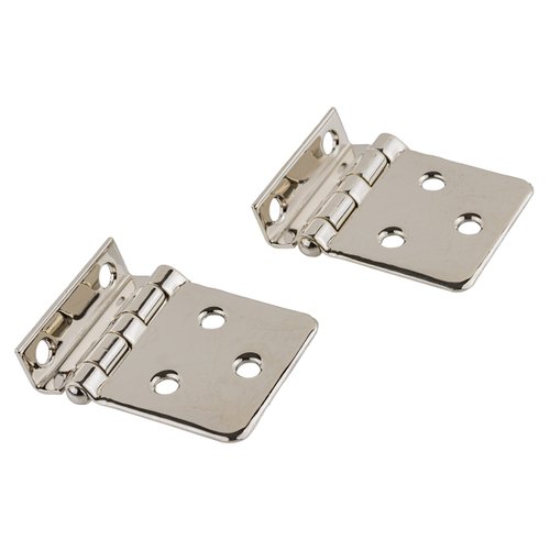 Sellers Nickel Plated Offset Cabinet Hinges | Pack of 2 | Hoosier Type Cabinet Reproduction Hardware | UA-228-HPN