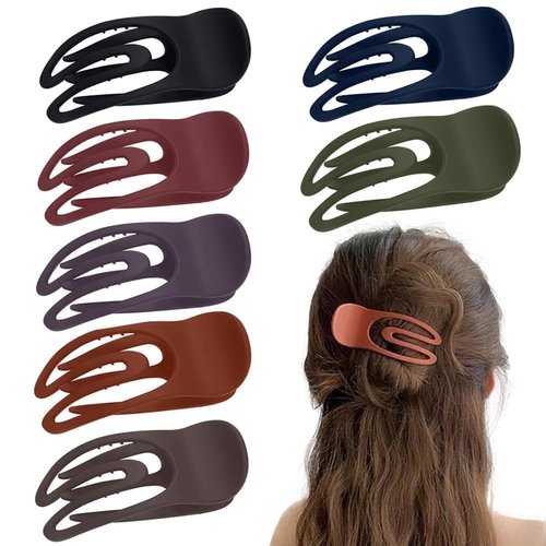 7 PCS Curved Hair Clip Classical Duckbill Hair Barrettes No Slip French Concord Flat Ponytail Hair Clamps Women Oval Hair Claw Strong Hold Side Clamps for Girl Thick Thin Hair Cute Hair Accessories