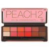 BYS Peach 2 Eyeshadow Palette Tin with Mirror Applicator 12 Matte & Metallic Shades