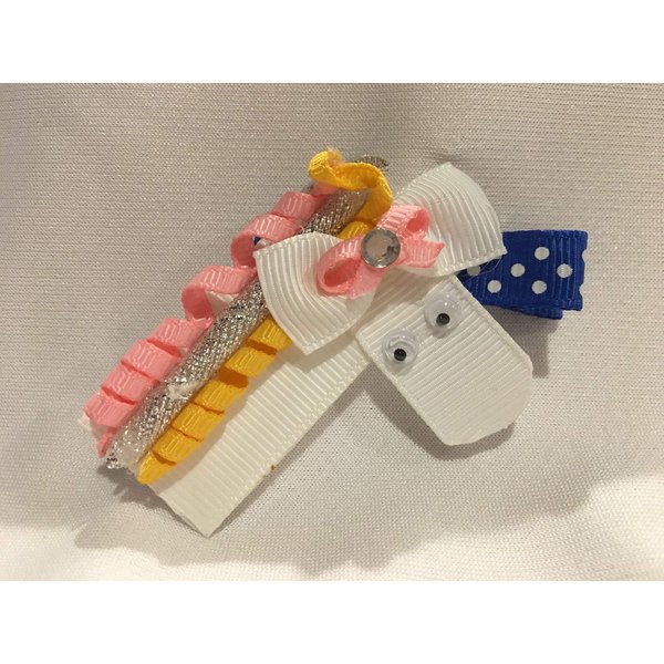 Unicorn Hair Clip, Unicorn Bow, Ribbon Sculpture, Girls Hair Accessory, Preppy Gifts