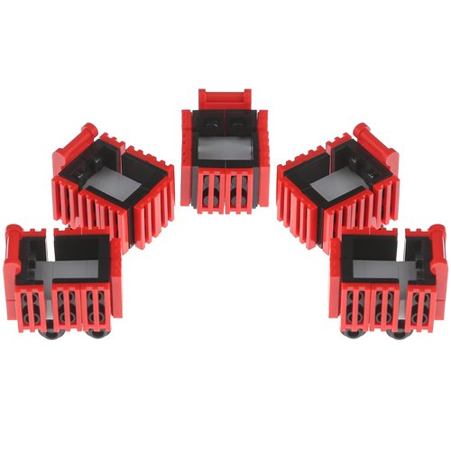 BrickBounty 5 Pcs Shopping-Cart Brick Set Compatible with Food Building Blocks, City Street Supermarket Model Accessories