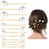 12 Pcs Pearl Bobby Pins for Hair Gold Pearl Hair Pins Wedding Pearl Hair Pins Pearl Hair Accessories for Brides Bridesmaid Women Girls Decorative Hair Pins(3 Sizes)