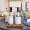 Janxin Vanity Tray, Bathroom Tray, Soap Dispenser Tray for Bathroom, Kitchen and Home Decor(Acacia-Small)