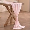 Socomi 14ft Blushing Pink Chiffon Table Runner 29x170 Inches Sheer Wedding Runner Romantic Rustic Table Runner for Easter Thanksgiving Christmas Baby Shower Decorations