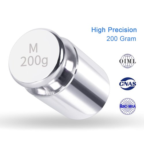 QP Calibration Weights, 200 Gram OIML Class M1 High Precision Scale Weights, Stainless Steel Gram Weights, Chrome Finish, Scale Calibration Weights for Digital Scale, Kitchen Scale, Pocket Scale
