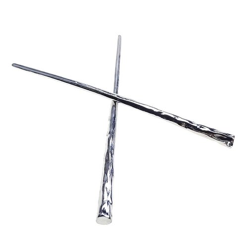 YILE Set of 2 Silver Hair Sticks Chinese Hairpin Metal Hair Accessories Classic Hair Accessories for Women Lady Girls Mother's Day