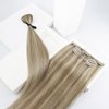 Sunny Clip in Hair Extensions Blonde Clip in Extensions Real Human Hair Blonde Hair Clip Extensions Invisible Clip in Extensions Light Blonde Highlights Golden Blonde Hair Extensions 120g 7pcs 18inch