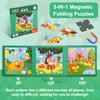 ASTARON Magnetic Puzzles for Toddlers, 9-12-16 Pieces Animal World Learning Magnet Puzzles for Road Trip, Educational Travel Toys Car Plane Activities for Kids, Kids Birthday Gifts
