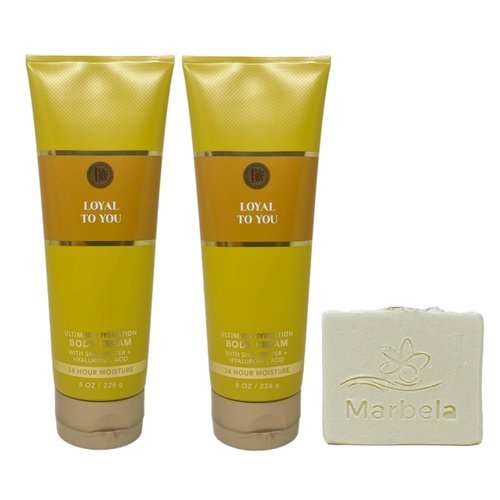 Bath & Body Works Loyal To You 2 Pack Ultimate Hydration Body Cream Bundle with a Natural Oats Bar Soap - Full Size