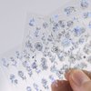 30 Sheets Silver Nail Art Stickers Decals 3D Self-Adhesive Flower Nail Supplies for Acrylic Nails Laser Line Lace Leaf Nail Stickers for Nail Art Glitter DIY Design Nail Decals for Women