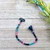 Turquoise, Pinks and Black Colorful Hair Clip In, Handmade Yarn Hair Extension