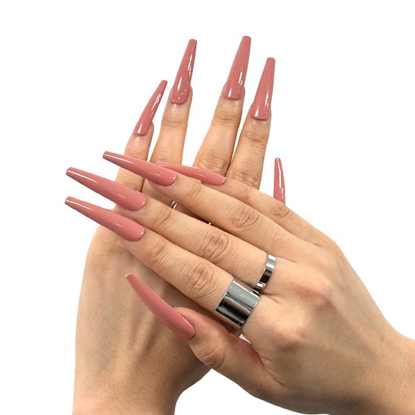 GoldFinger Press On Nails Full Cover Nails Glue On Nails Manicure XXXL Fake Nails with Glue (Light Up)
