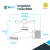 EZ-FLO Irrigation Hose Bibb, 1/2 Inch MIP Connection, 1/2 Inch MHT Connection, Brass Plumbing Fitting, 20181