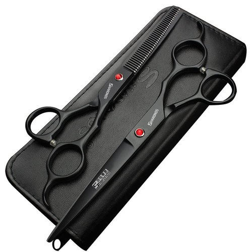 SHARONDS 6/7 Inch Professional 440C Hair Cutting Scissor Salon Hairdressing Thinning Shears Perfect for Barber and Home Use (7 in 2pc)