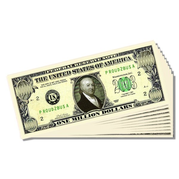 Paul Revere Patriot Novelty Million Dollar Bill - Set of 50 With 1 Bonus Christopher Columbus Bill