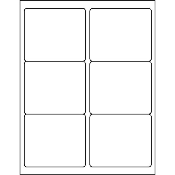 MACO Laser/Ink Jet White Cover-All Shipping Labels, 3-1/3" x 4", 6 per Sheet, 600 per Box (ML-0600)