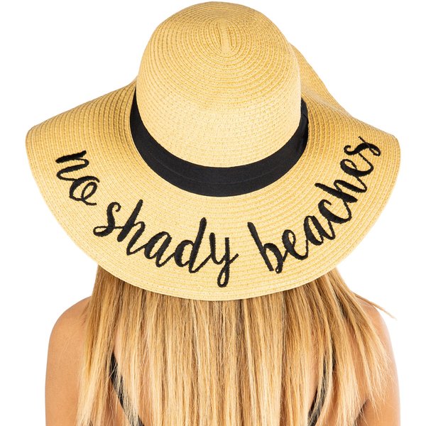 Funky Junque Embroidered Sun Hat: No Shady Beaches