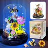 ZQJKLE Flower Bee Bouquet Building Blocks with LED String Light, Bee Flowers Botanical Collection, 588 Pcs Flower Mini Bricks Toy for Boys Girls, Adults, Gift for Birthday, Christmas, Mother's Day