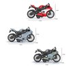 MING YING 66 Pull Back Motorcycle Model - 1:12 Scale Toy Motorcycle,Motorcycle Toy with Light and Music Gift for Children Boys and Girls (Silver)