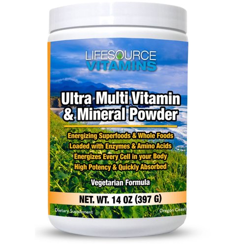LifeSource Vitamins Ultra Multi Vitamin & Mineral Powder - Whole Food Based - 30 Day Supply