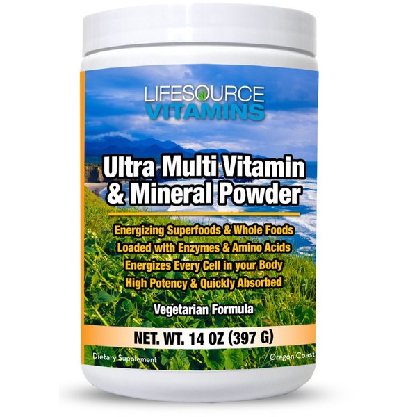 LifeSource Vitamins Ultra Multi Vitamin & Mineral Powder - Whole Food Based - 30 Day Supply