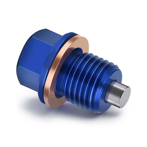 M14x1.5 Magnetic Oil Drain Plug Aluminum CNC Craft with 3pcs Crush Washer Gasket Replacement for Ford GM Hyundai KIA and More Select Models (Blue)