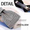 Fdesigner Crystal Bows Hair Clip Silver Rhinestones Bowknot Hair Pins Wedding Bride Party Hair Barrette for Women (Silver)
