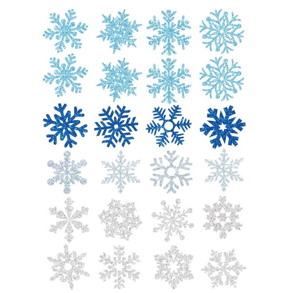 Snowflake Temporary Tattoo Stickers Winter Snow Flakes Glitter Tattoos for Kids Adults Christmas Holiday Party Costume Body Face Decorations Supplies Blue Silver (2 Sheets)