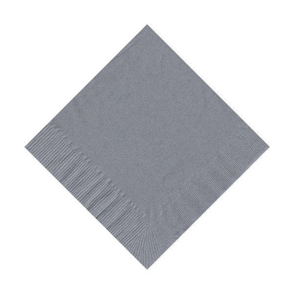 50 Plain Solid Colors Beverage Cocktail Napkins Paper - Silver