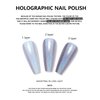 Ownest Holographic Nail Polish, Gorgeous Glossy Holographic Halo Glitter Polish Nail Art Nail Pigment Diamond Laser Nail Polish-LS01