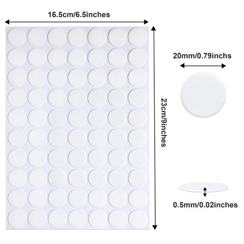 JANYUN 280 Pcs Double Sided Sticky Dot Stickers Removable Round Putty Clear Sticky Tack No Trace Sticky Putty Waterproof Small Stickers for Festival Decoration (20mm, 280)