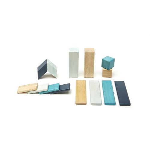 14 Piece Tegu Magnetic Wooden Block Set, Blues