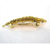 Generic Small bronze gold leaf hair clip clamp barrette with or without fits swarovski (Pattern: No crystals), 1 Count (Pack of 1)