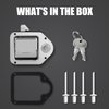 Truck Tool Box Latch, Stainless Steel Trailer Toolbox Handle Latch with Lock 4-3/8" x 3-1/4", with 2 Keys for Truck, RV, Trailer, UTV, Campers