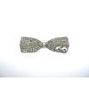 Small clear crystal bow shaped alligator hair clip for fine thin hair