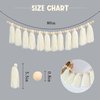 Vgaruint White Yarn Banner - Cream Wood Bead Tassel Garland Boho Decor, Boho Nursery Wall Hanging, Christmas Decor, Baby Bridal Shower Party Supplies