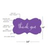 Andaz Press Fancy Frame Rectangular Label Stickers, Thank You, Purple, 36-Pack Wedding Decorations, Wedding Favors, Stickers for Packaging, Party Favor