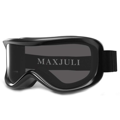 MAXJULI Kids Ski Goggles - Helmet Compatible Snow Goggles for Baby &Toddler with 100% UV Protection Age 0-4 (Black/Grey)