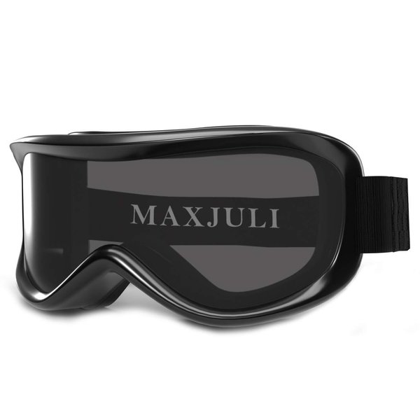 MAXJULI Kids Ski Goggles - Helmet Compatible Snow Goggles for Baby &Toddler with 100% UV Protection Age 0-4 (Black/Grey)
