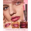 Hydrating Shimmer Lipstick,Moisturizing Jelly Lip Gloss,Shine Pink Red Lipstick Pen, Long Lasting Waterproof Tint Lip Balm Plumping Lip Stain Pen Glossy Butter Blam,Christmas Makeup Gift for Women-03#
