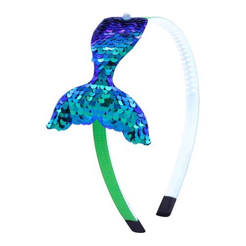 Mermaid Headband Laser Star Glitter Hair Band Starfish Sequin Hair Accessories Girls Women Birthday Seaside Pool Party (Ls Green Mermaid)