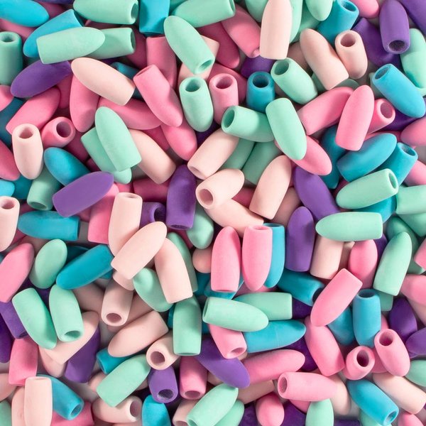 Sukh Cap Erasers for Pencils Pulk - Pencil Top Erasers 60 PCS Pencil Cap Erasers Toppers for Kids Latex Free 5 Colors School Erasers Caps for Teachers Sudents Classroom Home and Office