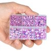 LPBeads 6400 Pieces Pink and Pink AB Hotfix Rhinestones Flat Back 5 Mixed Sizes Crystal Round Glass Gems with Tweezers and Picking Rhinestones Pen